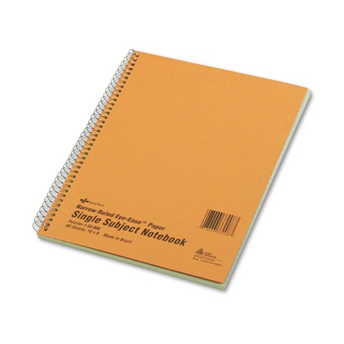 National Subject Wirebound Notebook Narrow/Margin Rule 8 x 10 Green 80 Sheets