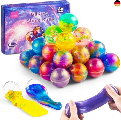 24er-Pack Galaxy Slime Balls Partygeschenke, dehnbar und Nicht klebrig, zum