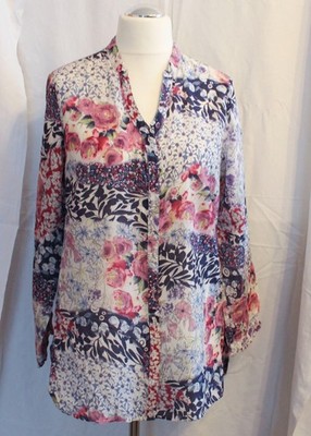Walbusch Leichte  Bluse mit Blumen Muster sehr schön Gr.42
