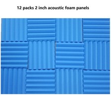 12 Pack Wedge Premium Acoustic Soundproofing Studio Foam Tiles 12" x 12" x 2"