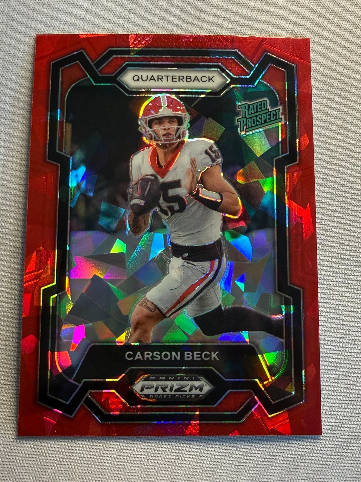 2024 Prizm Draft Picks - Carson Beck #130 Red Ice Prizm (RC)