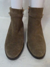 Coach Olive Green Suede Ankle Boots Size 9.5 B