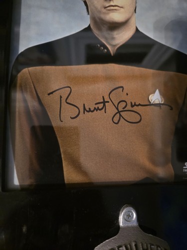 Star Trek Brent Spiner dati autografo firmato foto incorniciato con apribottiglie - Foto 2 di 3
