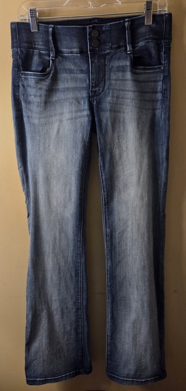 Apt. 9 Womens Bootcut Slim Fit Blue Medium Wash Stretch 5-Pocket Jeans Size 8