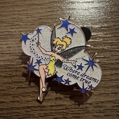Disney Pin Tinker Bell ''Where Dreams Come True'' Exclusive Pixie Dust Glitter