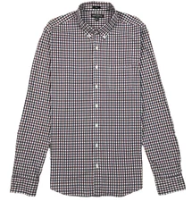 J Crew Mercantile Flex Shirt Mens XLT Red Blue Gingham Long Sleeve Button Down