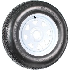 Trailer Tire and Rim ST205 75D15 5 Lug White Spoke Wheel F78 15 205 75 15 Load