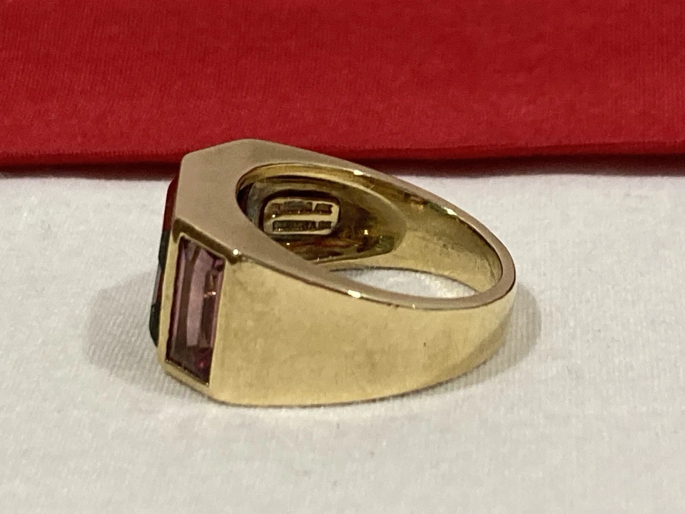 Anillo Tiffany & Co Paloma Picasso 1980 oro amarillo macizo turmalina banda 6,25 Foto 4 de 4
