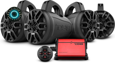 MP4TP.4A 4'' 600W Bluetooth Marine Tower Speakers with Amplifier and Remote NEW 