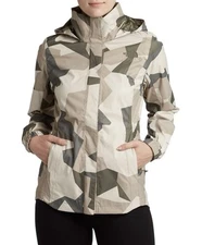 The North Face Women Resolve 2 Parka Jacket Sz L Hooded Geometric Camo Outdoors