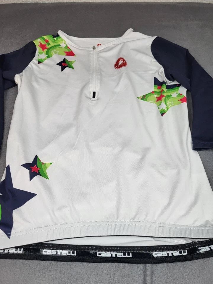 Camiseta Castelli Rosso ciclismo adulto L branca quarto de zíper leve bicicleta externa - Imagem 2 de 4