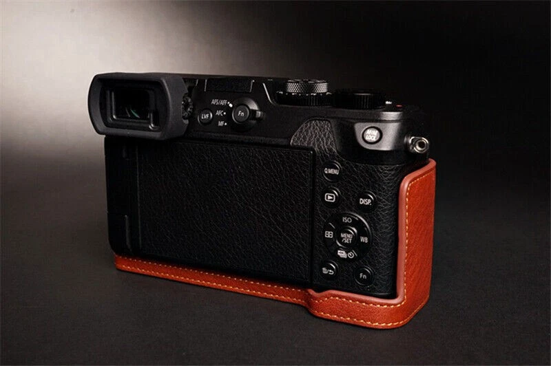 Handmade Panasonic Lumix GX8 Leather Half Case Camera Body Retro Cover Insert - Image 3 of 4