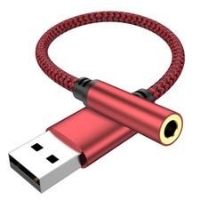 USB to Aux External Sound Card.Aux USB,USB 3.5mm 1Pack 4 inch, White
