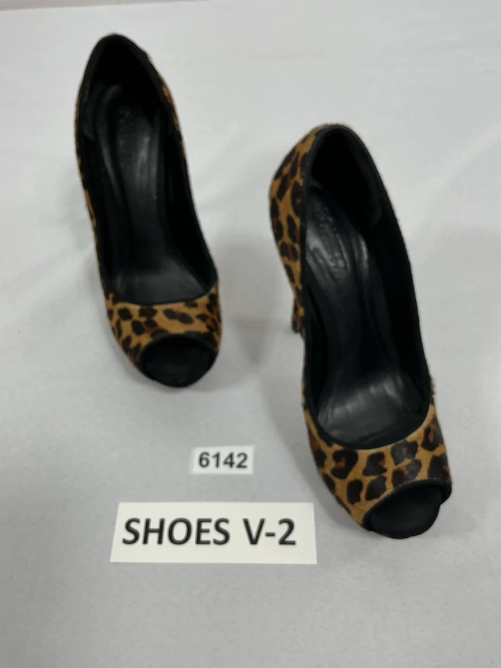 Bombas de plataforma con estampado animal Schutz para mujer Us 8,5 Slip On Peep Toe Foto 3 de 4