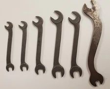 Vintage Duro Chrome 5pc SAE Open End Ignition Wrench Set E62 E64 E66 E67 E68 USA