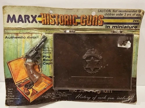 Marx Toys 1974 Historic Miniature 357 Magnum #244 CapGun Collector Case On Card