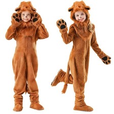 Unisex Kids Lion Cosplay Costume Jumpsuit Animal Dress Up Stage Performance