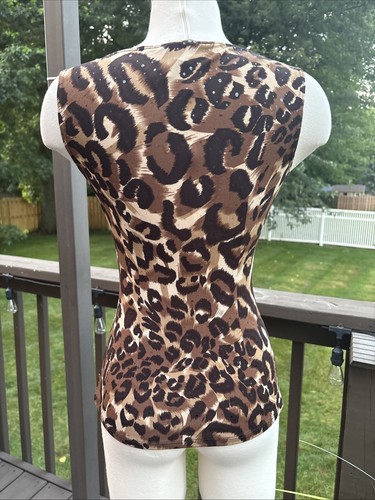 Vintage Cache Babydoll Blouse Top Shirt Size Large Animal Print Y2K Leopard Lion - Picture 7 of 19