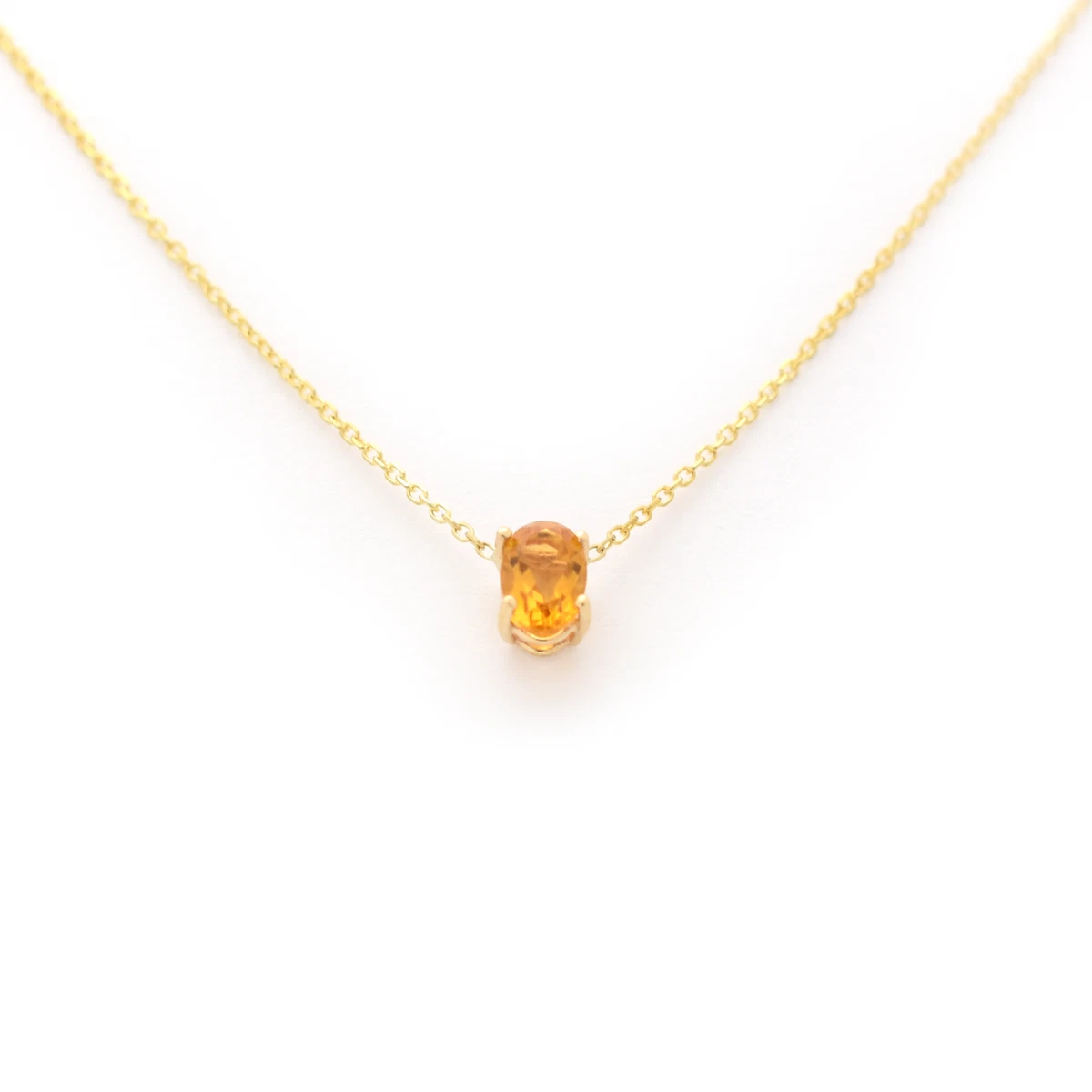 Antique Portuguese Golden Topaz & Diamond Necklace - McKenna & Co