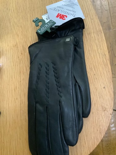 Ralph Lauren Damen schwarze Lederhandschuhe - Größe M - Thinsulate/Touchscreen $ 88 - Bild 7 von 9