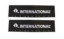 International Trucks Black & Silver 6" x 24" Semi Truck Quarter Fender Mud Flaps