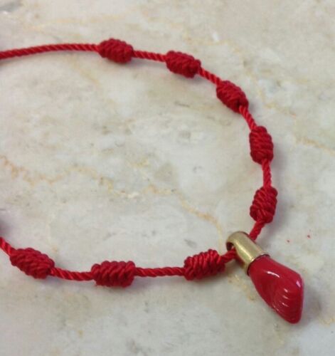 Pulsera Nudo Rojo Adulto Buena Suerte Dije Mano Roja Azabache (Mano Azabache Rojo) - Imagen 3 de 4