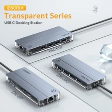 IDSONIX USB C Hub Laptop Docking Station Type C Multiport Adapter For Laptop PC