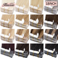 8A Tape In Extensions, 100 Real Remy Soft Human Hair Hairpiece Skin Weft 18Inch