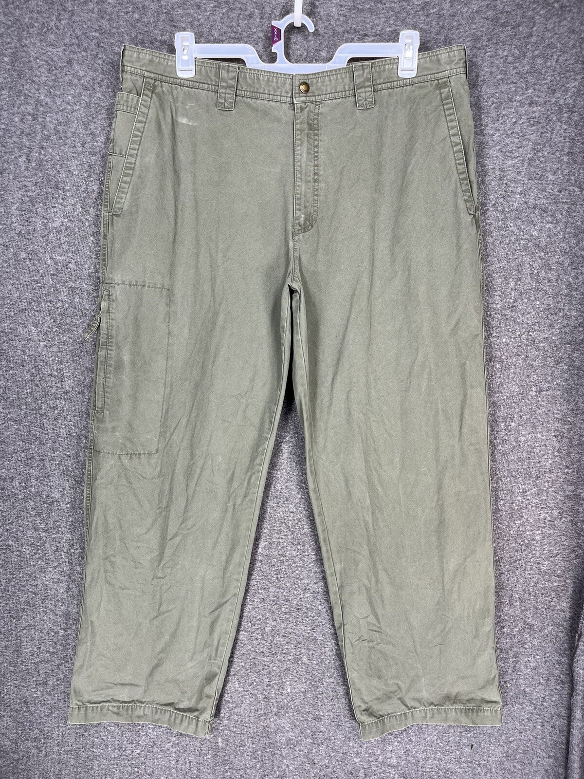 Columbia Men’s Army Green Cargo Hiking Pants Size 40 with Canvas Pockets-image