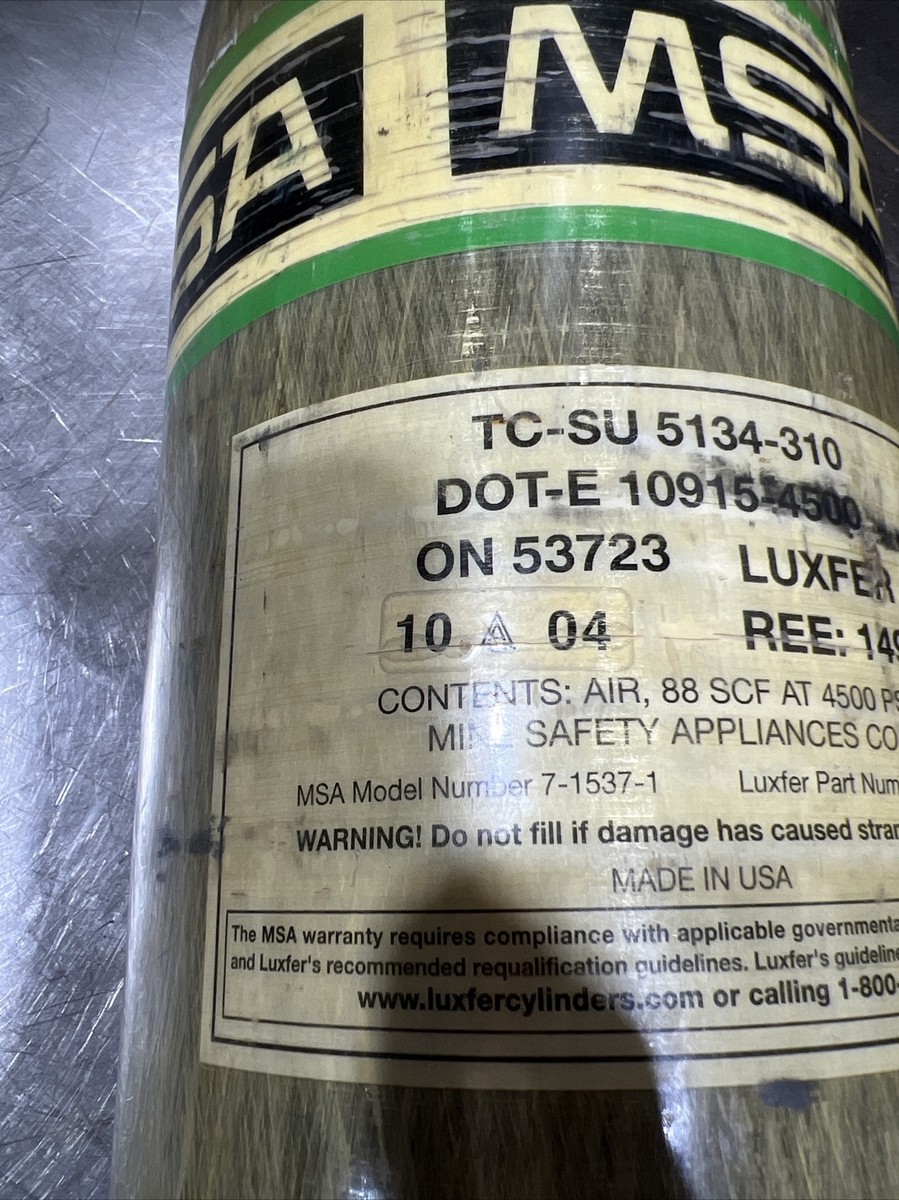 MSA TC-SU 5134-310 60-minute Carbon-wrapped Cylinder Used Surplus