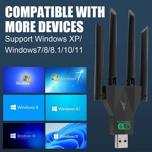 Wireless WIFI USB 3.0 Adapter 1300Mbps Long Range Dongle Dual Band Network lot - Picture 12 of 13