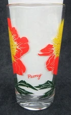 Peony Peanut Butter Glass Glasses Drinking Kitchen Mauzy 79-6 MCM
