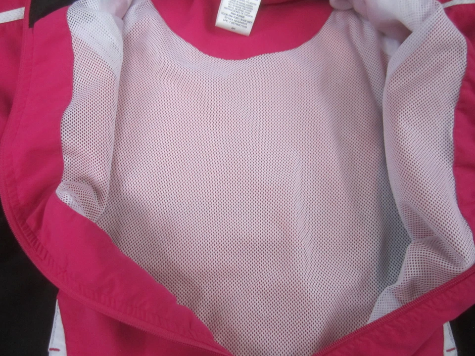 Chaqueta cortavientos Athletic Works para mujer pequeña rosa negra con cremallera poliéster Foto 4 de 4