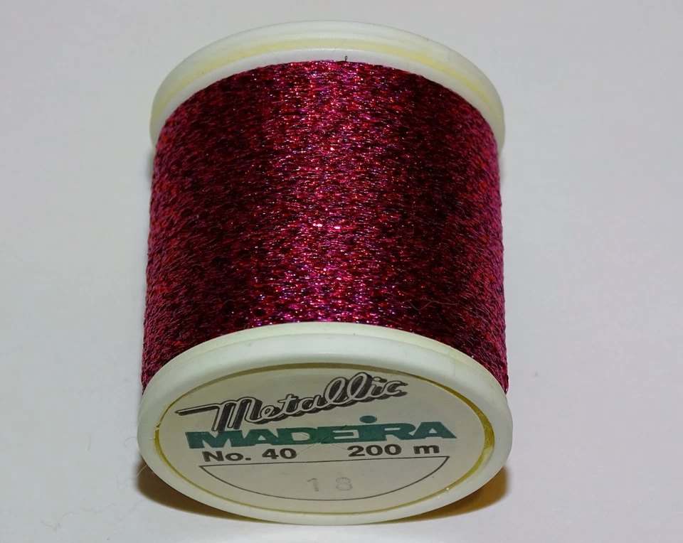 Metallic Madeira, 200 Meters, No. 40, Metallic Embroidery Thread, Fuschia - Image 4 of 4
