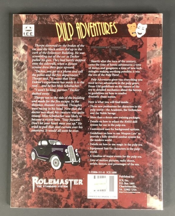 ROLEMASTER: PULP ADVENTURES - 1997 Iron Crown #5701 - 1st Ed/1st Print