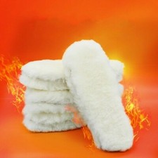 One Pair Wool Sheepskin Thick full Fluffy Shoes Insoles Boots Inner Soles Unisex