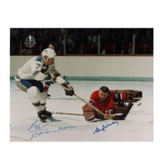 Red Bereson & Gump Worsley Signed Blues & Canadiens 8 x 10 Photo - 70766