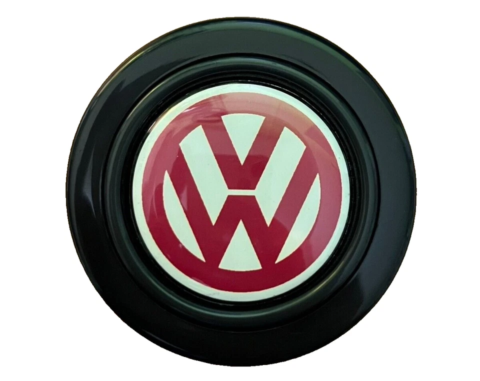 Botón de bocina roja con logotipo VW para volante SPARCO OMP NARDI Foto 2 de 4