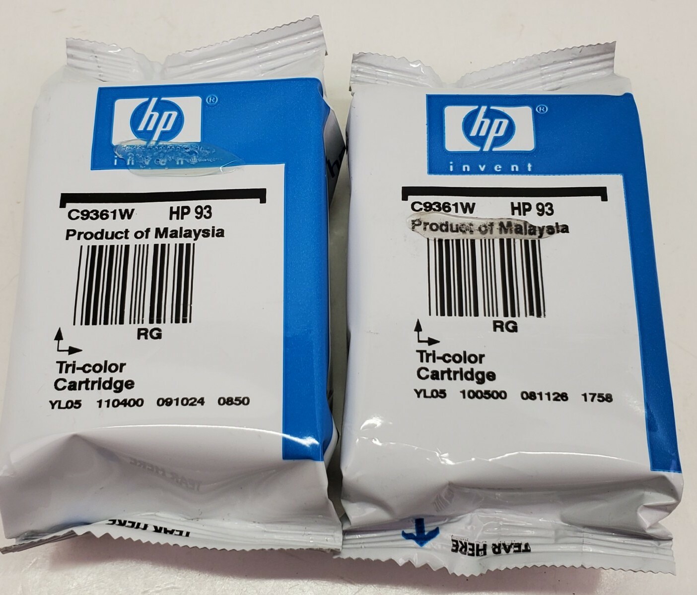 Genuine HP Hewitt Packard 93 Color Printer Ink Cartridge Lot of 2 NEW ...