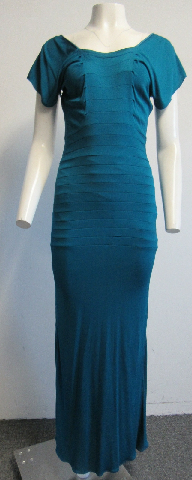 Abito abito lungo YVES SAINT LAURENT 2008 blu turchese con pannelli taglia 38 S