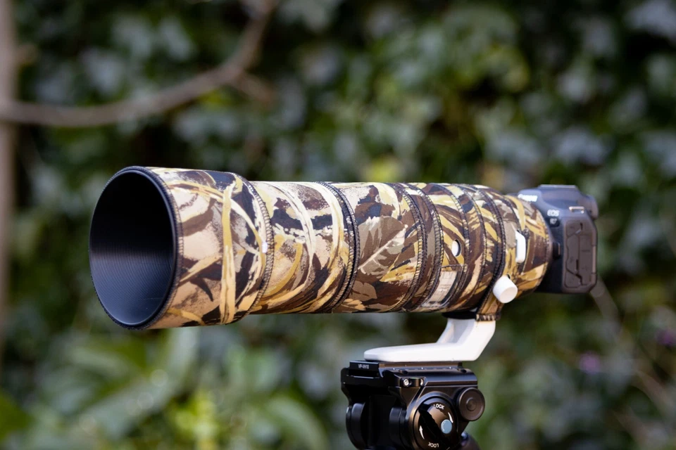 OUTDOOR PHOTOGRAPHY GEAR Canon RF 200 800 protezione obiettivo in neoprene mimetico premium con supporto in gomma