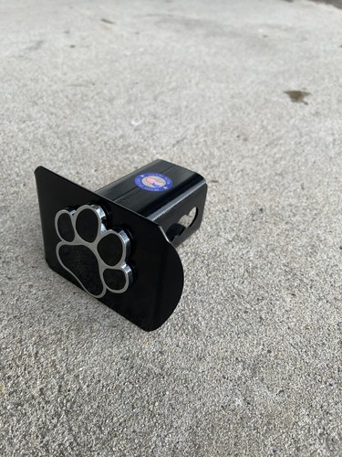 Car Hitch Cover Plug Cap Trailer Tow Receiver 2" Dog Paw Foot Black - Picture 6 of 10