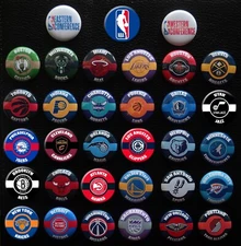 NBA Team Individual Magnets - Choose From List - 1 1/2 Inch Round Magnet