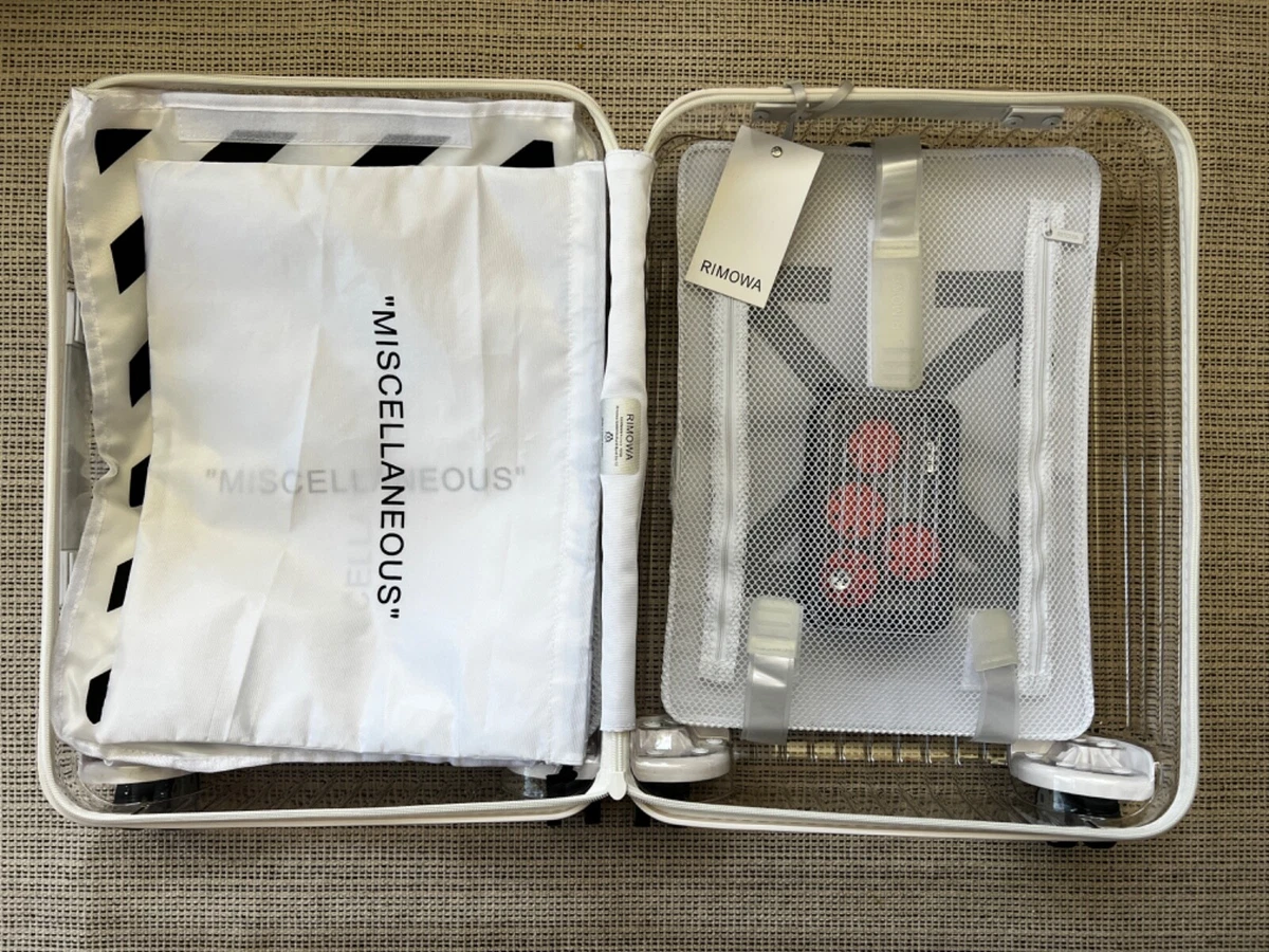 off-white bares your belongings in transparent rimowa luggage collection