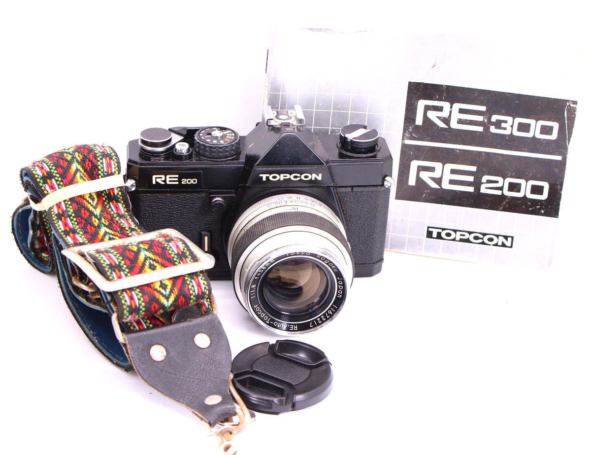 BLACK TOPCON RE200 RE 200 SLR film camera RE.AUTO-TOPCOR