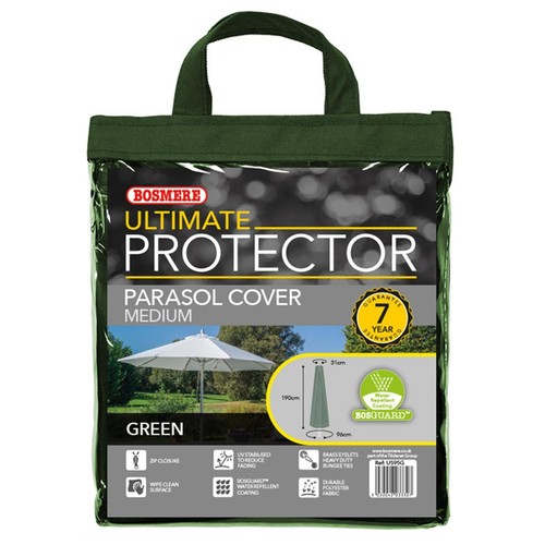 Bosmere Ultimate Protector Medium Parasol Cover and Zip Green Charcoal - Picture 3 of 5