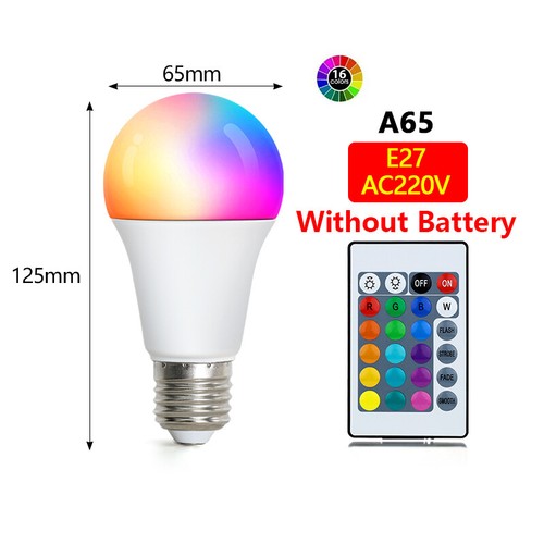 E27 RGB Globe Light Bulb 7W 9W 12W 2835SMD LED Lamp for Home Decor 165V-265V - Picture 3 of 4