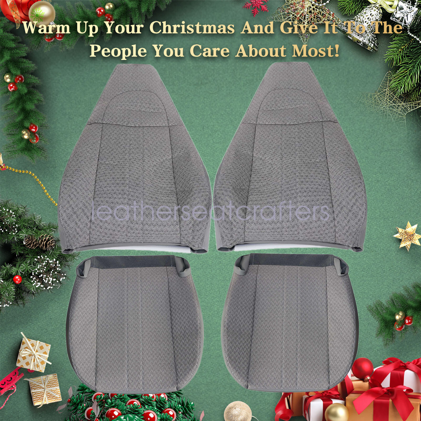 2003-14 Chevy Express GMC Savana Work Van 4-Piece Seat Cover Set for Driver & Passenger