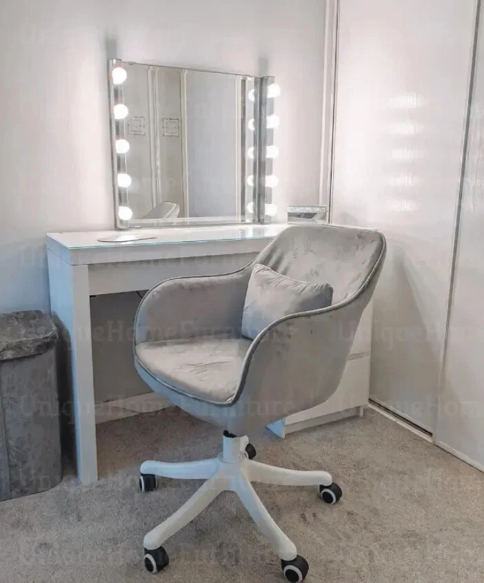 Mirrored cheap vanity chair