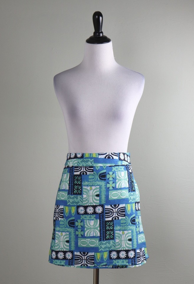 RIP SKIRT Hawaii Patchwork Tribal Print True Wrap Casual Skirt Size